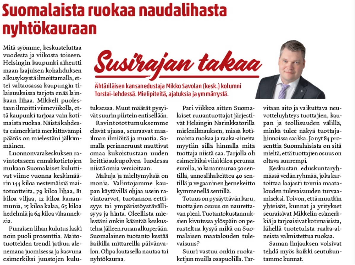 Suomalaista ruokaa naudalihasta nyhtökauraan